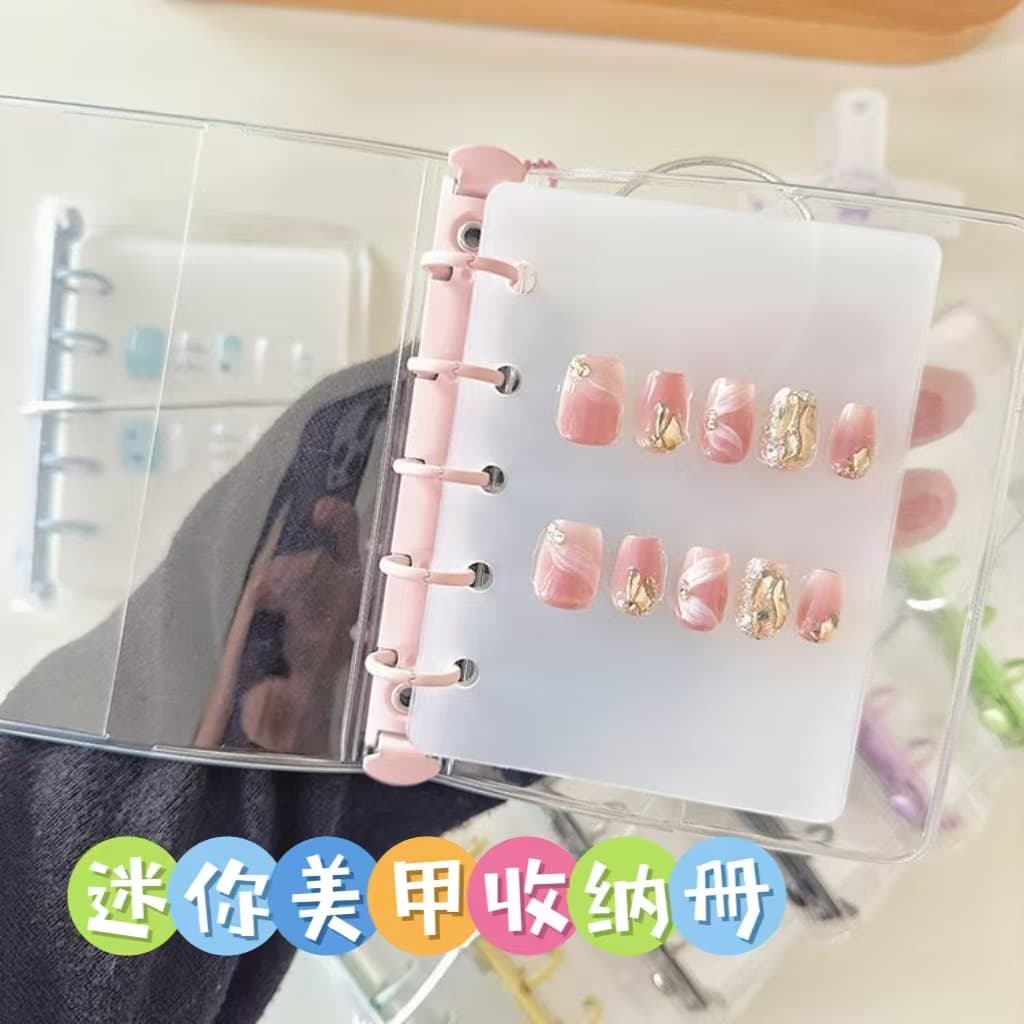 M5 Strap Wearable Nail Art Binder Organizer - Japanese Transparent Sample Color Card Storage Display Book