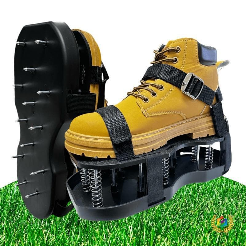 Garden Soil Aerator Shoes Lawn Spike Shoes Grass Ventilation Shoes Lawn Spike Shoes with Spring-Loaded Effort-Saving Design