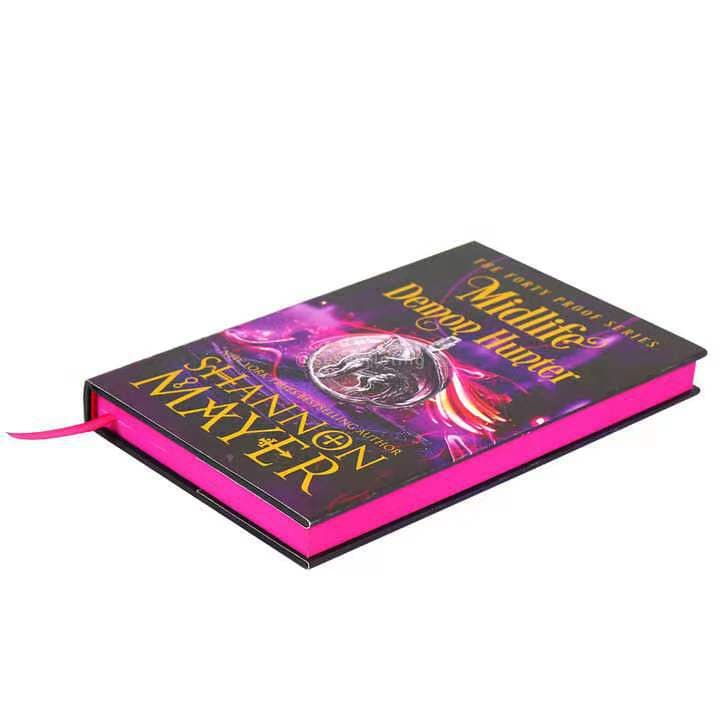 Custom hardcover gold-edge book printing, hardcover album with gold foil edge, custom color spray edge notebook