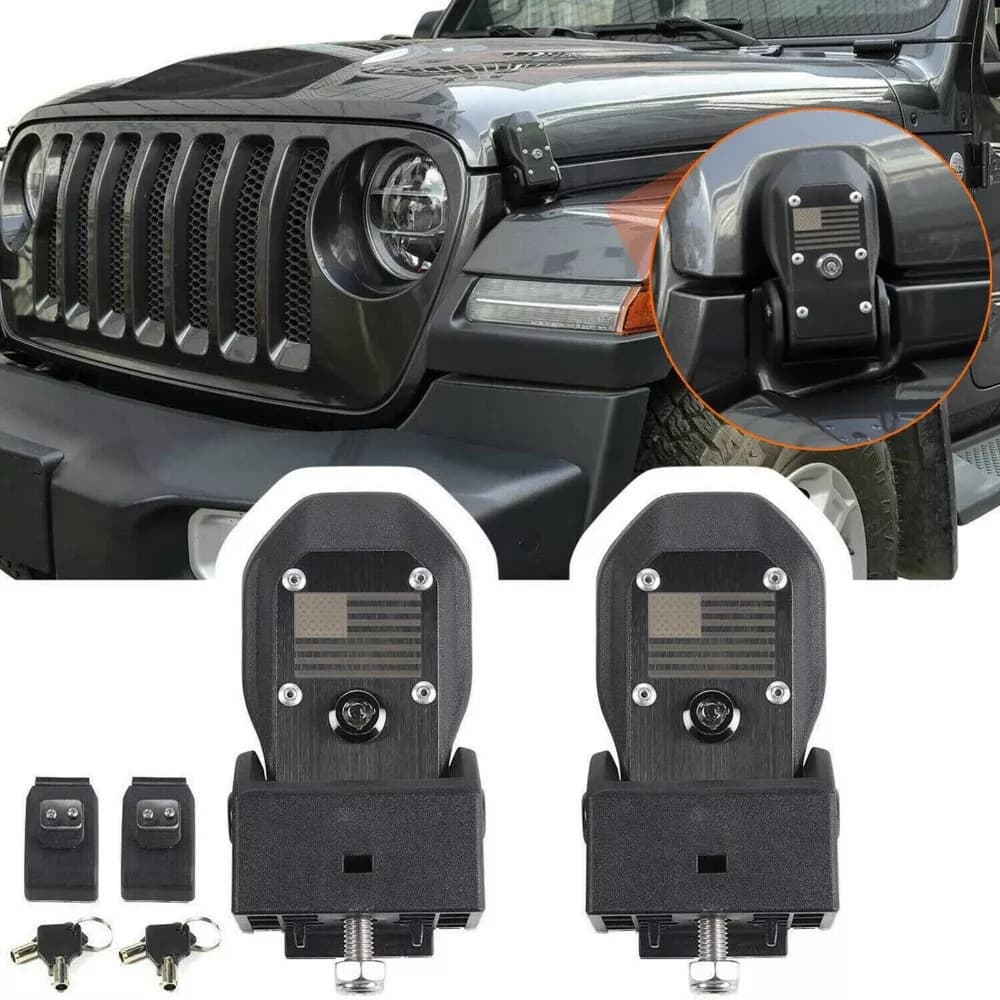Compatible with Jeep Wrangler JL JLU 2018-2022 Hood Lock Hood Latch Kit