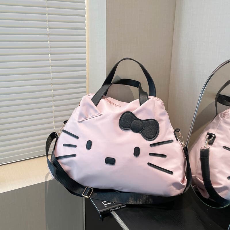 Large-capacity portable short-distance travel bag KT business trip luggage bag Hello Kitty casual shoulder bag cartoon tote bag for women