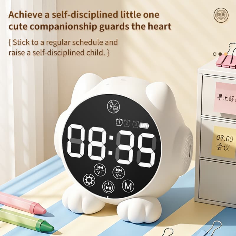 Alarm Clock Bluetooth Speaker with Night Light for Teens