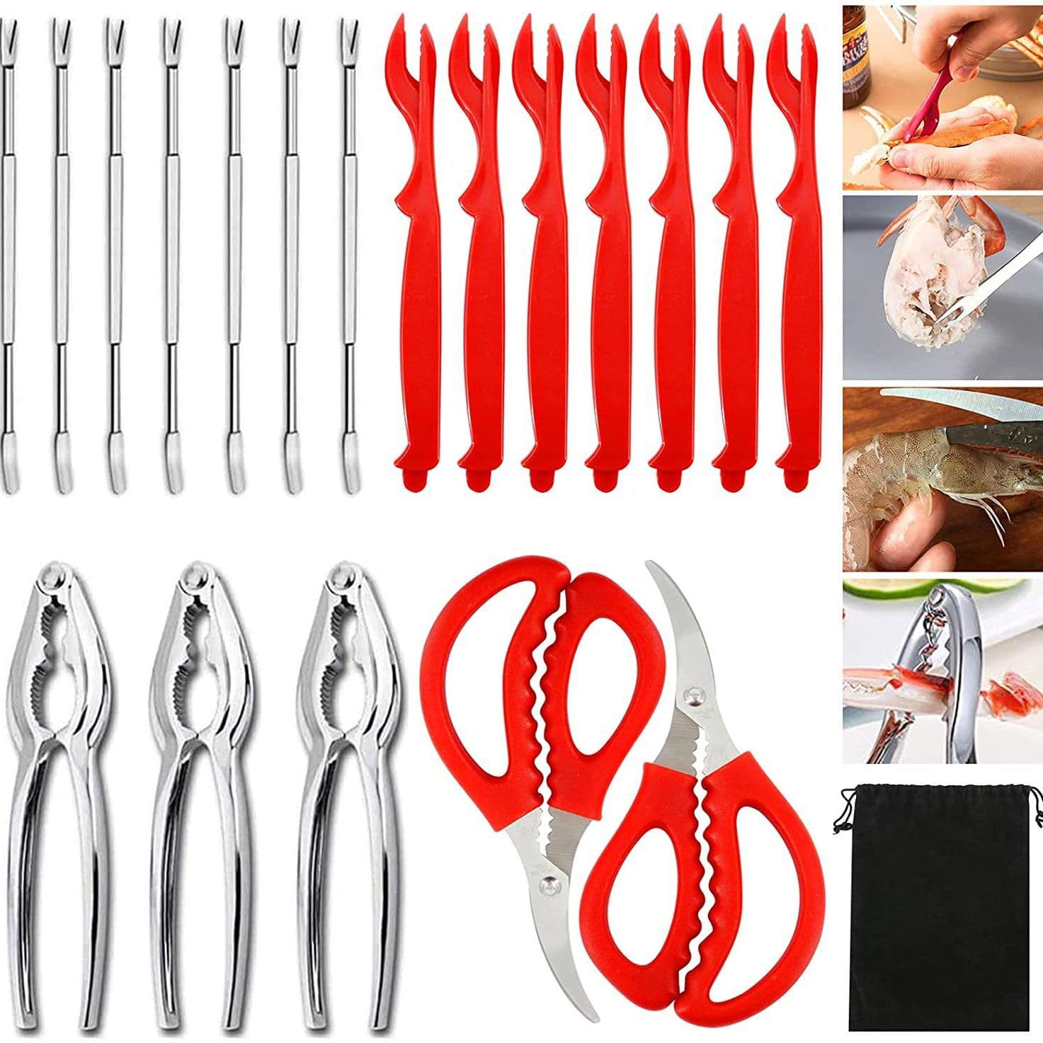 Multi-functional Shelling Nut Cracker Stainless Steel Crab Claw Household Walnut Pliers Crab Eating Tool