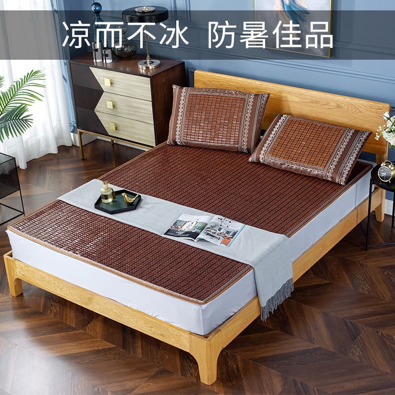 New Summer Mahjong Bamboo Bed Mat 1.5m 1.8m Foldable Bamboo Block Single/Double Cool Mat Manufacturer