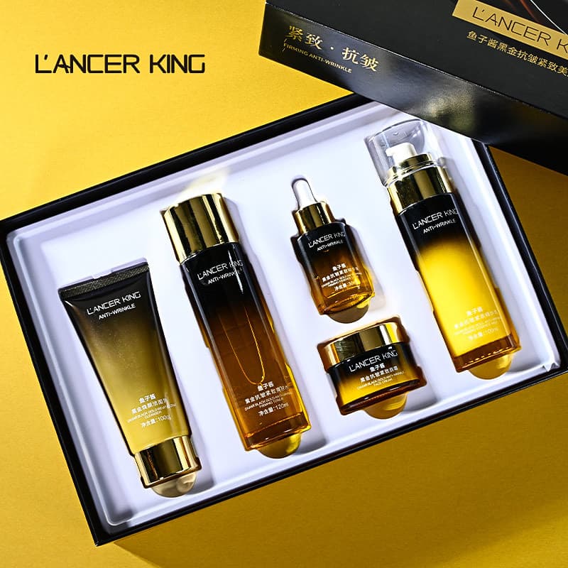 LK Caviar Black Gold Anti-Wrinkle Skincare Set Beauty Salon Skincare Lotion Cosmetics for Women Full Skincare Kit