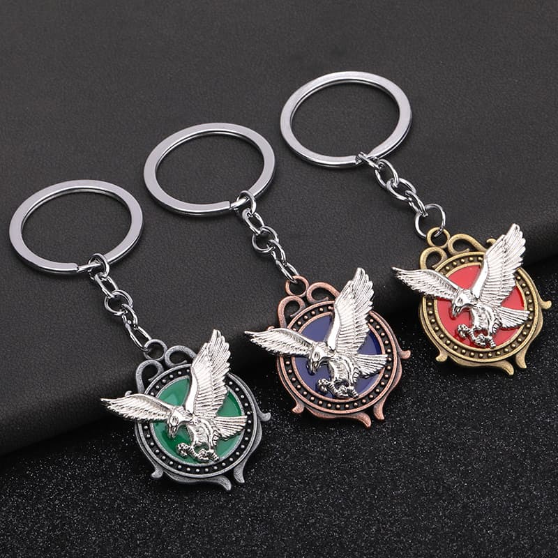 Cross-border supply of 3D three-dimensional eagle keychains, high-end metal keychains, Masonic Philippine eagle keychains