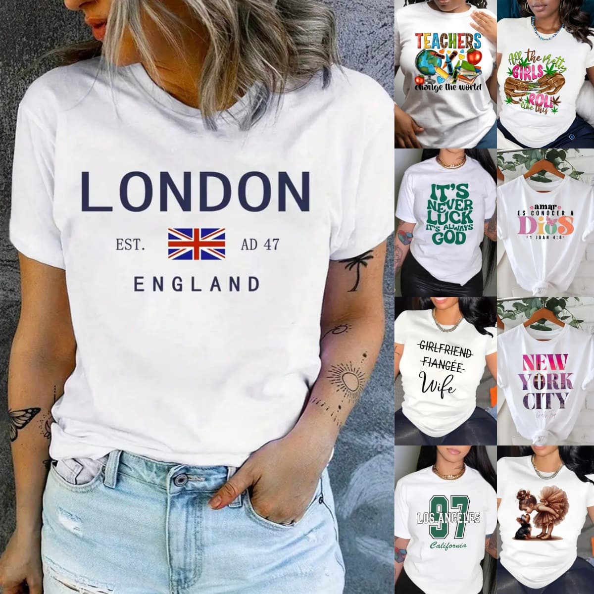Cross-border American-style women's short-sleeve T-shirt for Amazon, AliExpress, Shopee, and Europe