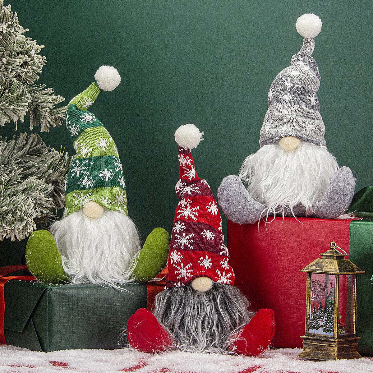 Cross-border Nordic-style Christmas Snowflake Hat Gnome Old Man Doll Christmas Decoration Faceless Old Man Ornament