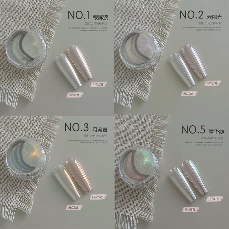 Trending Sky Mirror Moonlight Pink Hailey Same Style Nail Art Pearl Powder Silver Moonstone Mirror Powder
