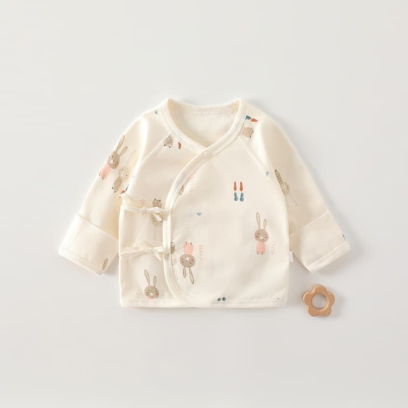 Wholesale Newborn Half-Back Shirt A-Class Pure Cotton Baby Clothes Double-Layer Belly Protection Newborn Baby Top Monk Robe