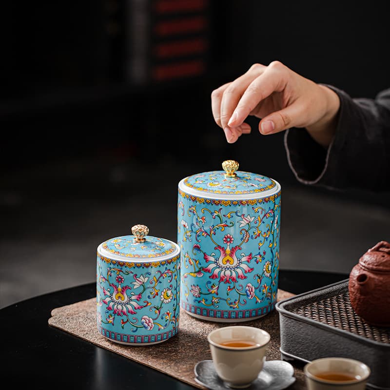 Small Blue and White Ceramic Tea Canister, Enamel Sealed Jar, Household White Porcelain Storage Jar, Sugar Jar Manufacturer