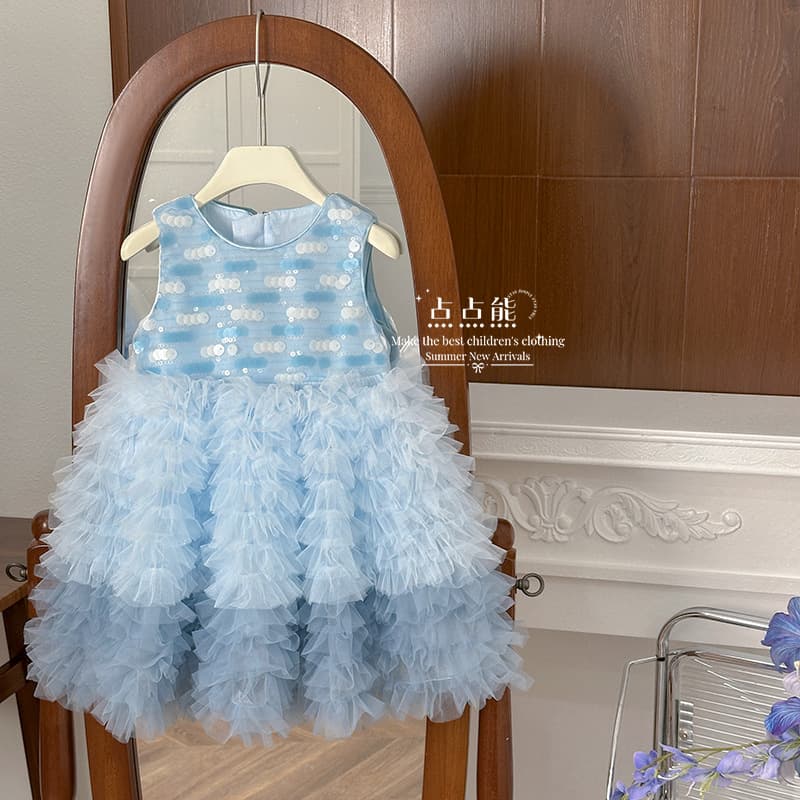 Girls' Summer Dress 2026 New Style Little Girl Birthday Cake Dress Baby Fashionable Chanel-Style Princess Dress