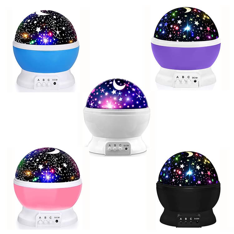 Starry Sky Projection Lamp Moon Star Night Light 360 Degree Rotation Star Dotting Lamp Small Night Light Factory