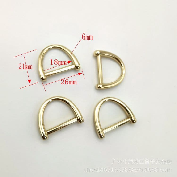 Factory supply 4/6 minute die-cast high-profile D-ring for small bag decoration and strap buckle.