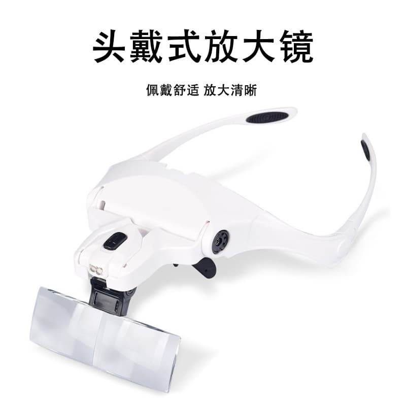 Eyelash Magnifier with Five Sets of Lenses, Multi-Magnification Head-Mounted Glasses-Type Magnifier for Tattooing and Eyelash Extension Beauty Use