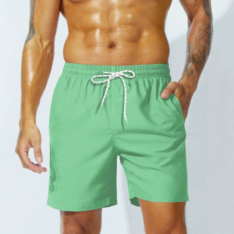 Summer men's casual sports shorts new 2026 beach shorts men's solid color European and American cross-border swimming