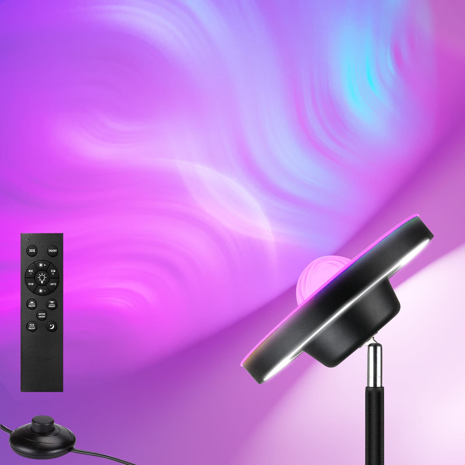 Best-selling Water Ripple Floor Lamp Upward Atmosphere Light Living Room Amazon Ambiance RGB Minimalist Upward Floor Lamp