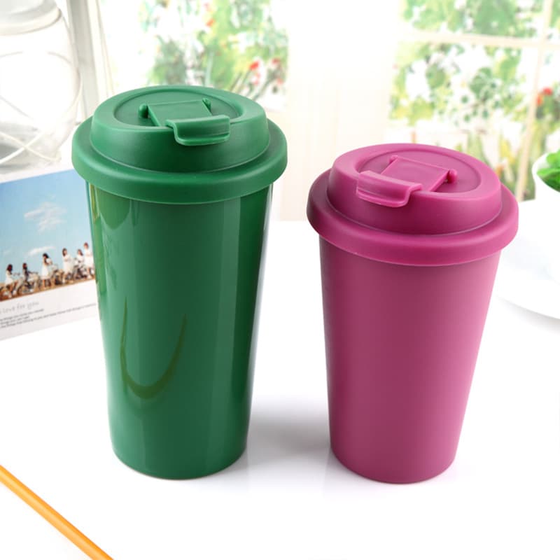 Factory Direct Double PP Material Plastic Coffee Portable Heat Insulation Printable Logo Handy Cup