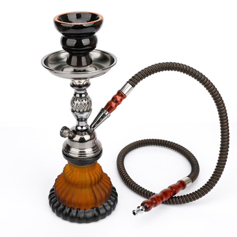 Cross-Border Supply Arabic Small Hookah Set Double-Tube Hookah Accessories Stainless Steel Gourd-Style Shisha