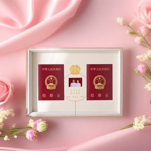 Global Selected Wedding Certificate Photo Frame Tabletop Stand Marriage Anniversary Display Frame Certificate Frame Document Photo Wooden Stand