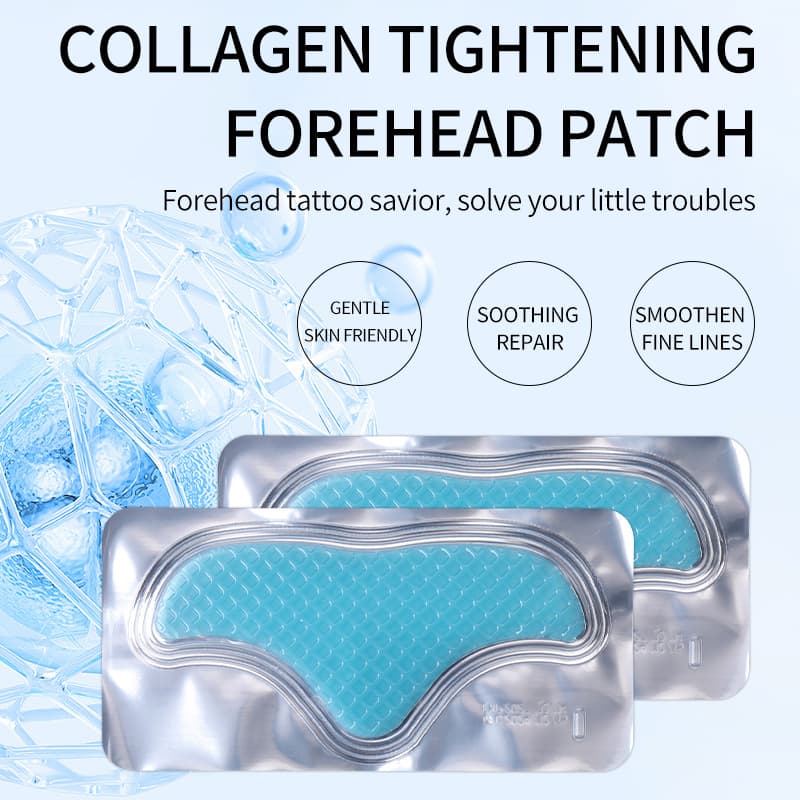 Crystal Forehead Patch Blue Plaid Forehead Patch Collagen Patch Microcrystalline Hydrogel Forehead Patch Forehead Wrinkle Patch