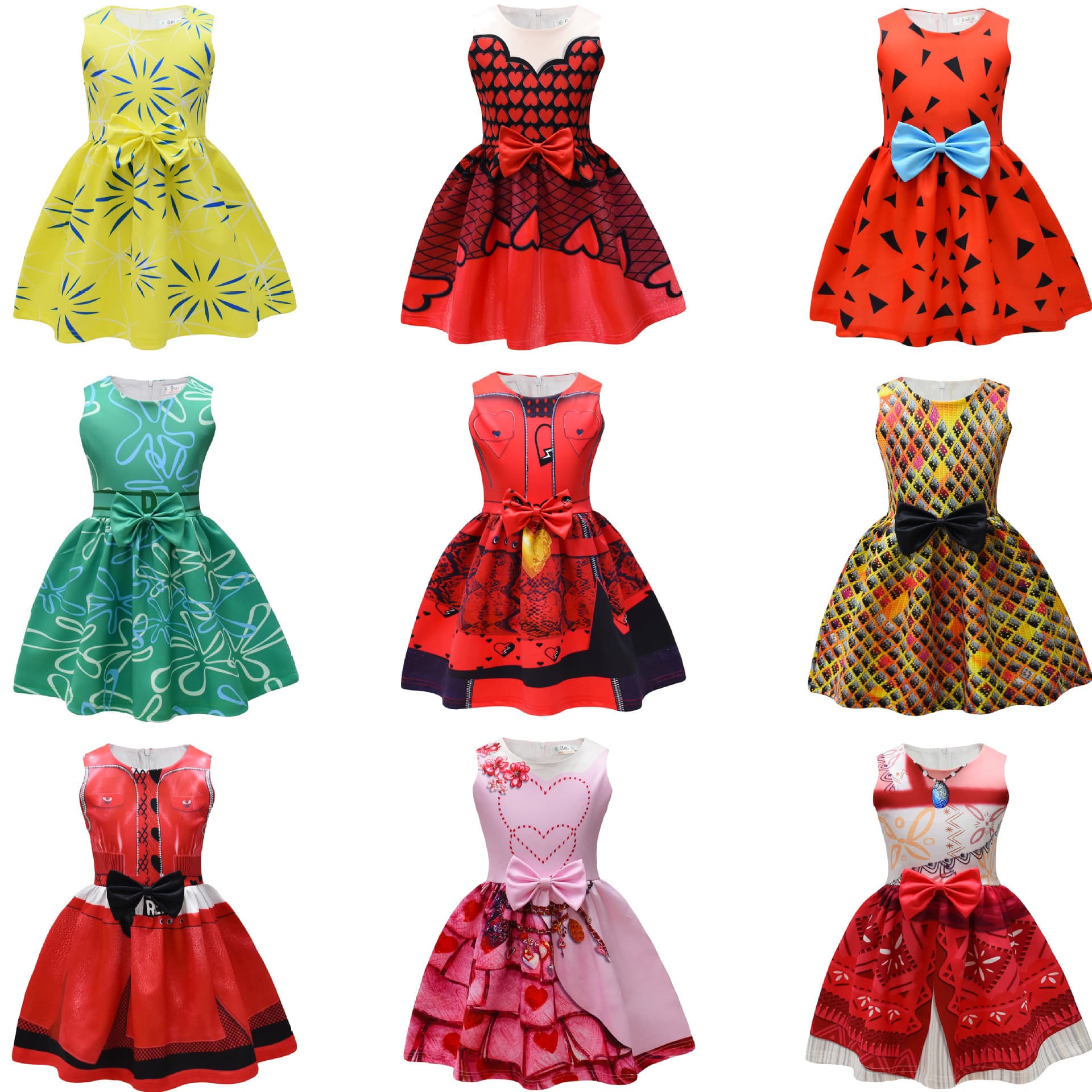 Cross-border supply Descendants Moana Moana Girls Dress Girls Bow Dress Skirt