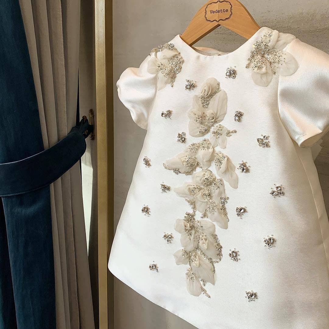 One-Year-Old Birthday Gown for Kids, Crawling Outfit Dress, Flower Girl Runway Dress for Little Girls, Wedding, Factory Direct
