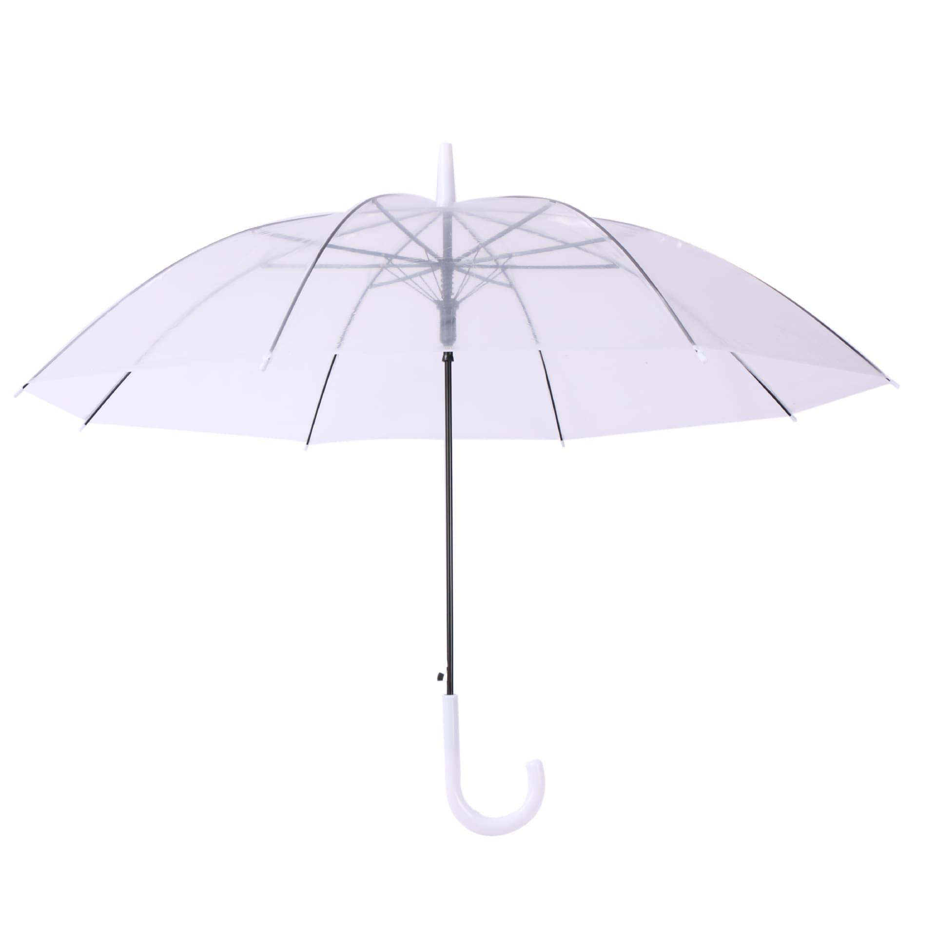 Long Handle Transparent Umbrella Automatic Transparent Rain Umbrella Extra Large Reinforced Wind-resistant Dual-use for Sun and Rain Long Handle Umbrella with Logo Printing Wholesale