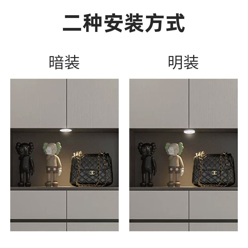 Cross-border COB Small Round Light Surface Mount or Recessed Cabinet Light Wine Cabinet Wardrobe RV Round Light 12V Low Voltage Ceiling Light