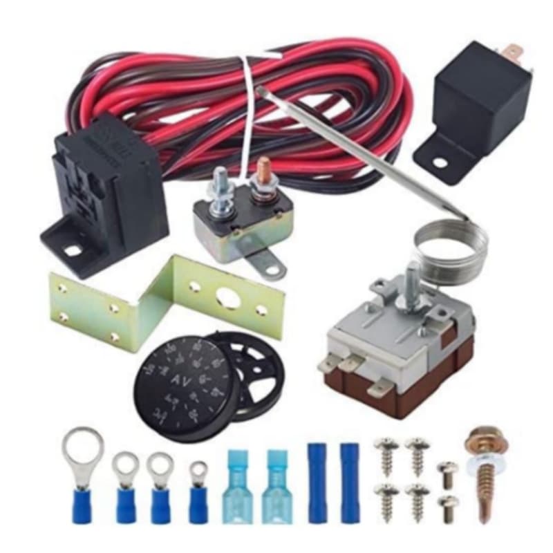 Cooling Fan 32-248°F Rotary Dial Adjustable Thermostat Temperature Controller Relay Wiring Switch Kit