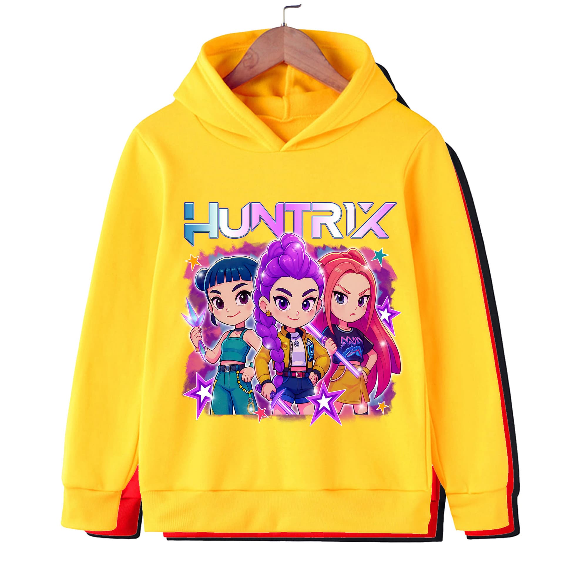 Kpop Witch Hunter Girl Group children's clothing, boys and girls, middle-aged and older children's spring and autumn hoodies, sweatshirts, cross-border new printing