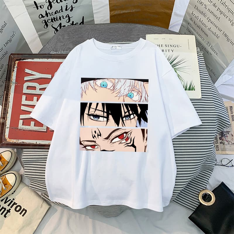 Jujutsu Kaisen Cross-Border Popular Fashion Plus Size Slim Fit Men and Women Student Crew Neck Short Sleeve Anime T-Shirt