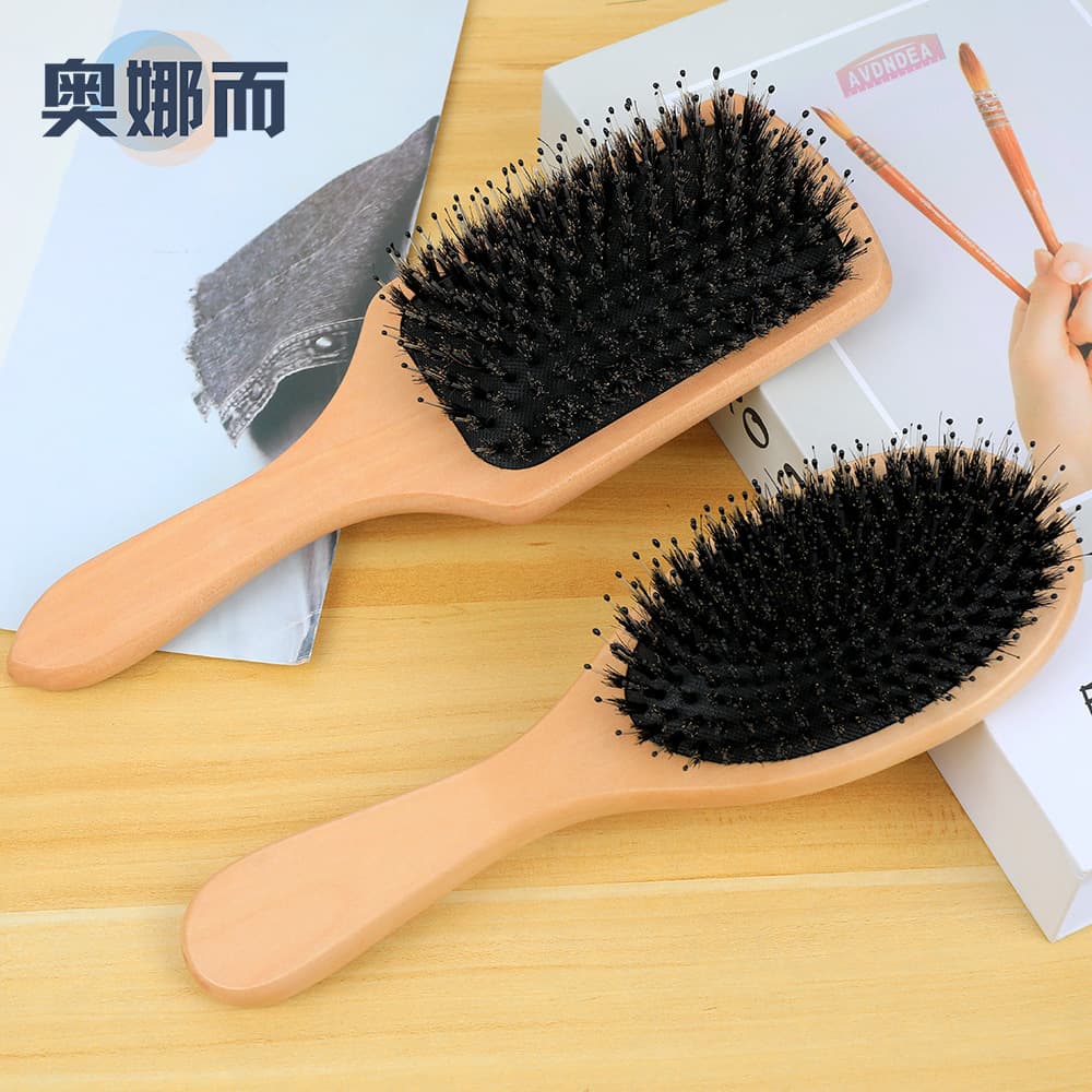 Pig Mane Wooden Comb Scalp Massage Girls Special Comb Pointed Hair Brush Air Cushion Hair Comb suit Cross-border Wholesale