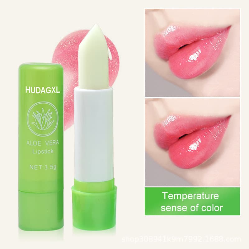 Cross-border wholesale color changing lipstick aloe vera lipstick moisturizing moisturizing care hydrating aloe vera lip balm factory foreign trade