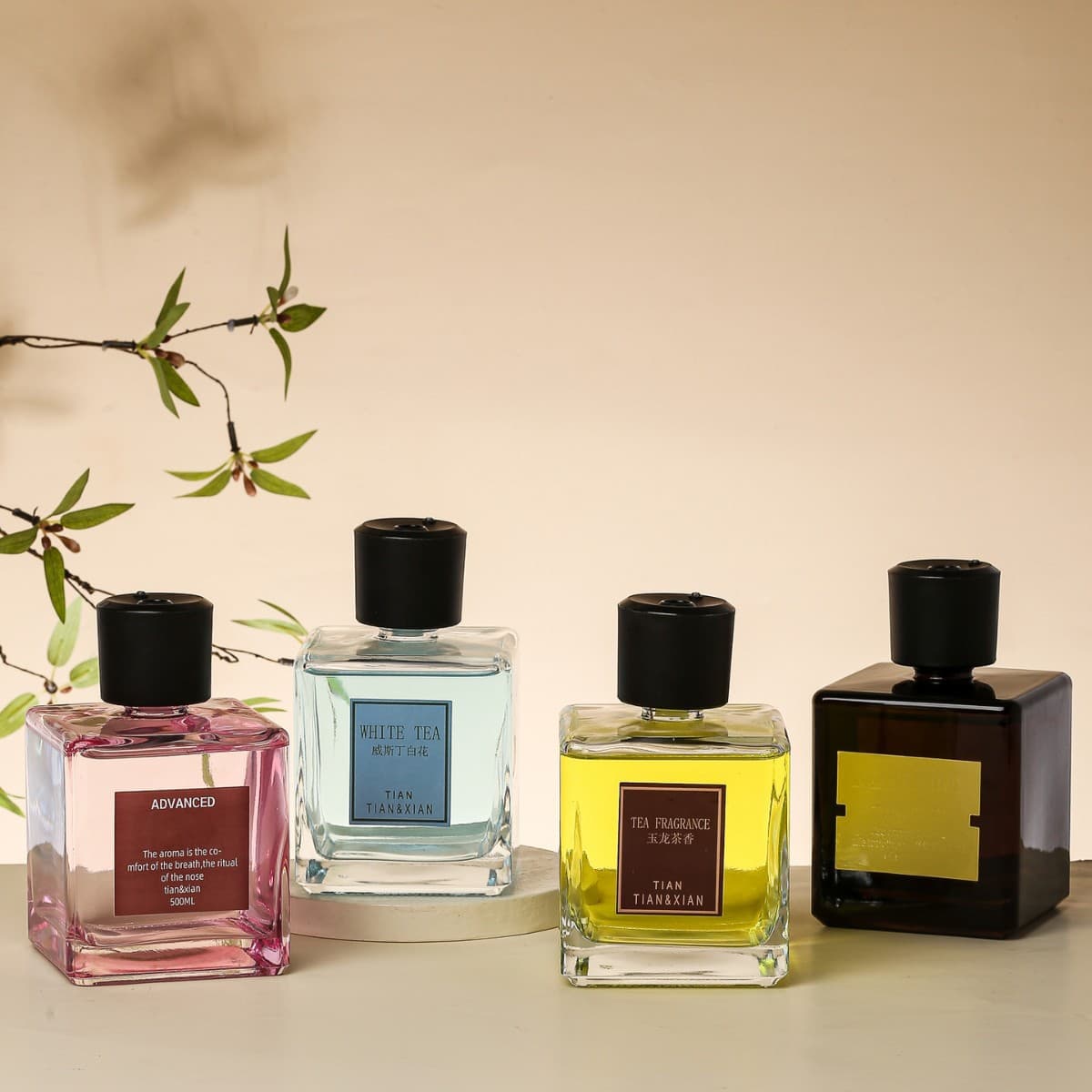 Automatic Aroma Diffuser 500ml Square Glass Bottle for Living Room Hotel Transparent Aroma Machine Auto Spray