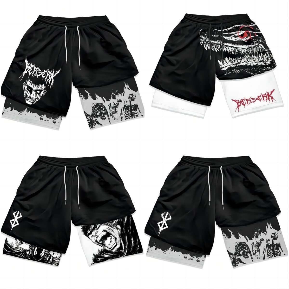 3D digitally printed adult double-layer beach shorts, a hot-selling item on Amazon cross-border e-commerce, suitable for fitness and leisure.