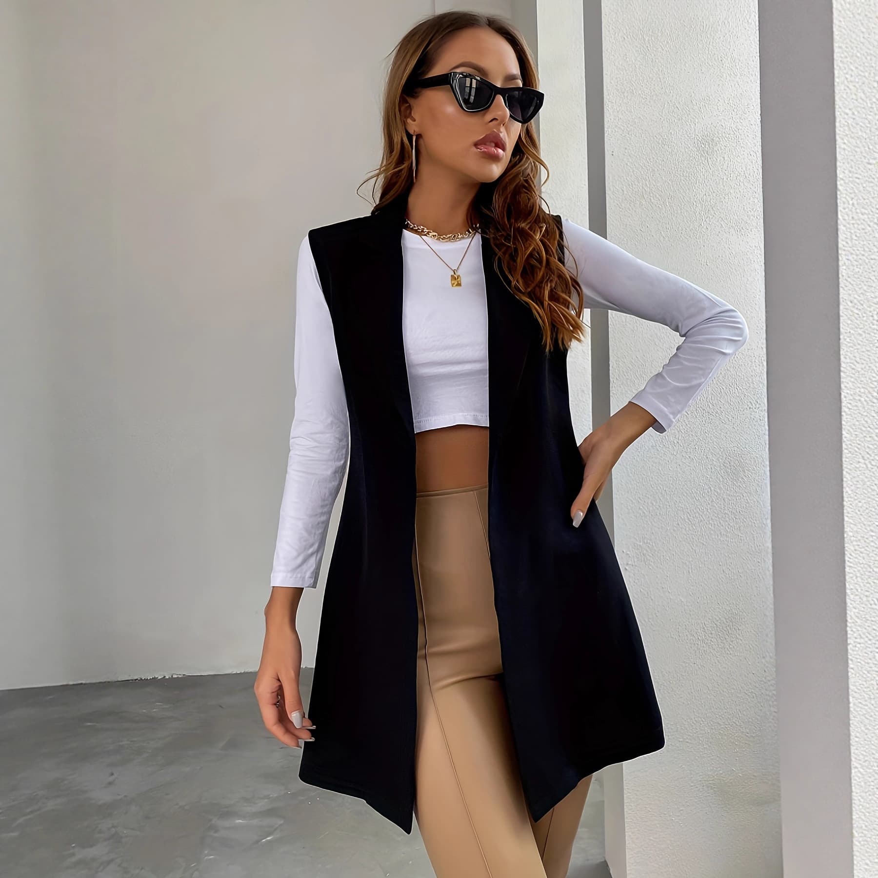 European and American cross-border fashion women's clothing 2025 spring and summer East Amazon new women's vest blazer manufacturer batch