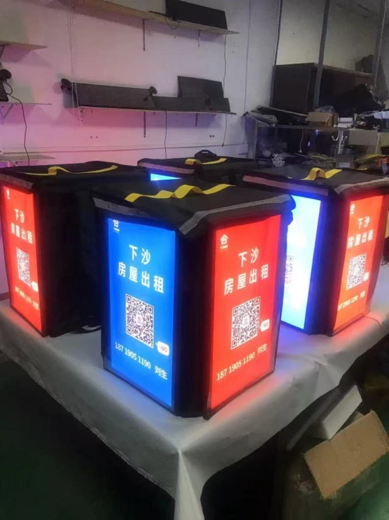 LED display take-out box display insulated take-out box folding box for food delivery 42*42*52 cm 26*39 screen