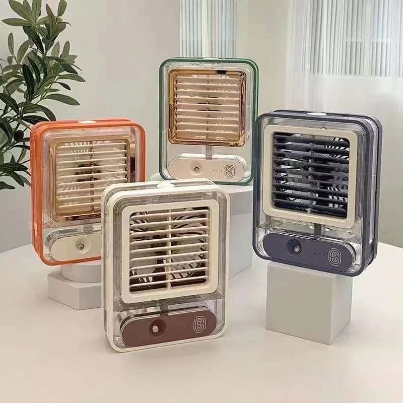 New Mini Air Cooler Fan USB Charging Spray Cooling Portable Humidifier Desktop Electric Fan
