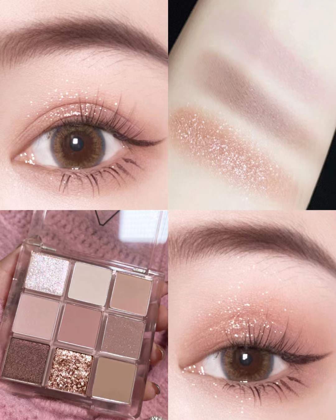 JADED 9-Color Eyeshadow Palette Ins Hot Sparkle Pearl Matte Earth Tone Nine-Color Eye Shadow Cosmetics Makeup