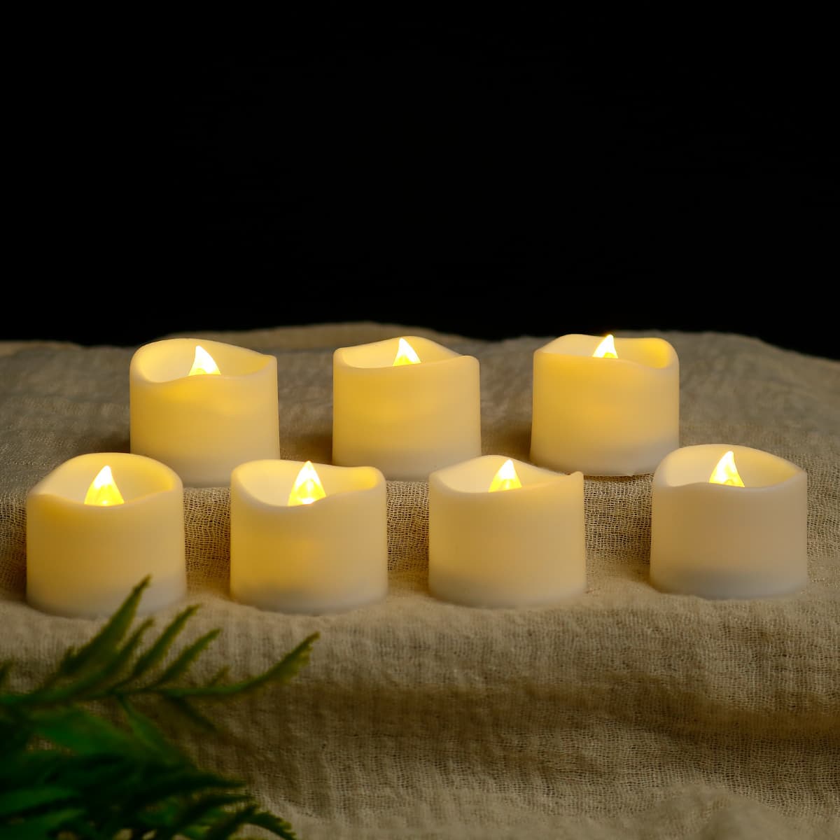 LED Electronic Small Tea Light Candle, Glossy Yellow Flicker, 6H Timer, Wedding Hotel Halloween Decoration, Simulated Candle Light