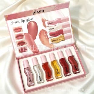 In Stock Gisou Lip Oil Lip Gloss Honey Watermelon Coconut Strawberry Mango Lip Color Lip Glaze Six-Piece Set Gift Box