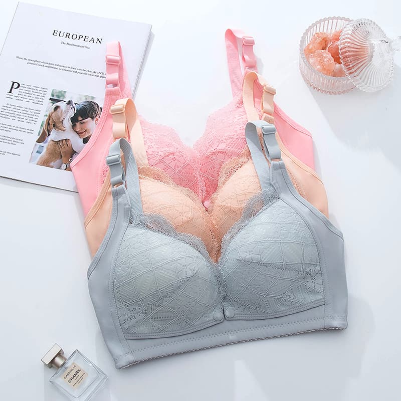 New lace maternity bra, thin style, front opening, push-up, and supportive, wholesale from export manufacturers.