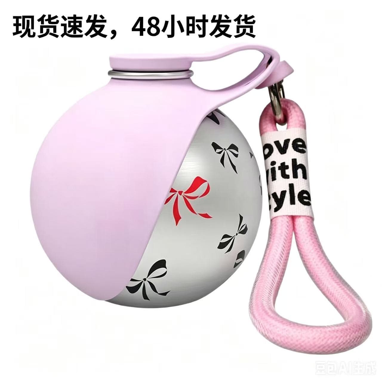 Pet Print Stainless Steel Water Bottle, Dog Supplies, Outdoor Walking, Integrated Foldable Portable Water Cup, Pet Water Bottle