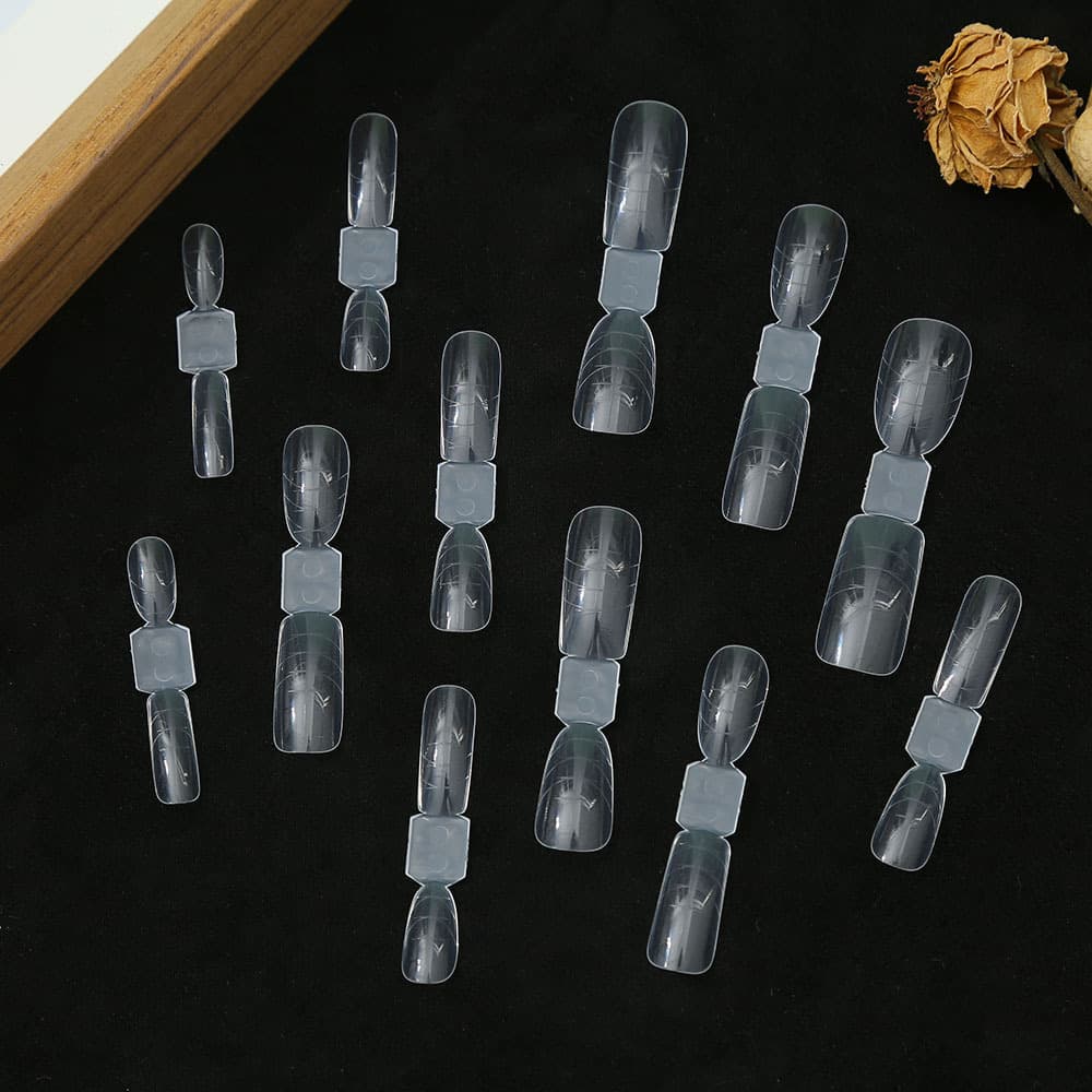 Dual-Head Nail Extension Mold with Scale, 2-in-1 Paperless Extension Nail Box, Nail Art Tip Storage Case, Wholesale Quick UV Gel Nail Mold