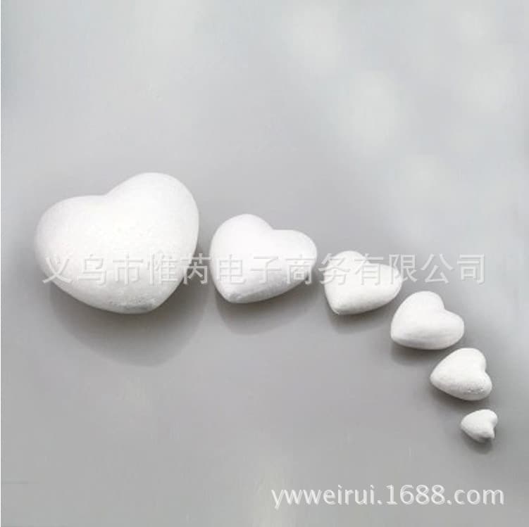 Factory Direct Small Size Polystyrene Foam Solid/Hollow Heart Shapes for Wedding & Kindergarten Decor (3-60cm)