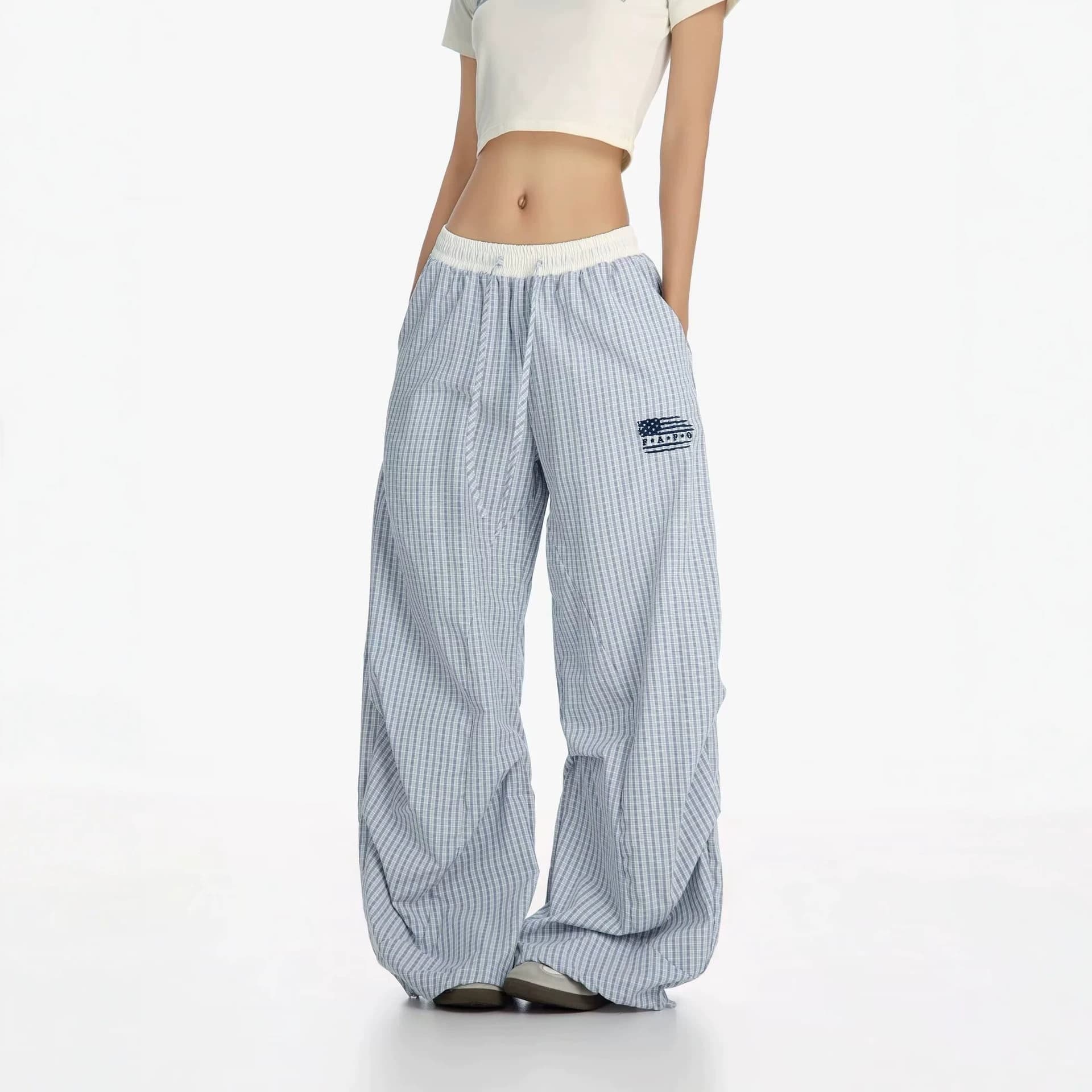 CTB Beer Captain American Retro Lazy Style Striped Wide-Leg Pants Women 2026 Summer Loose Casual Curved Blade Pants