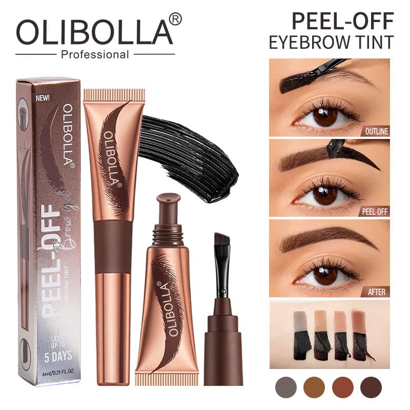 Peel-Off Brow Gel Tint, Waterproof, Fade-Resistant, Long-Lasting Brow Setting Dye, Semi-Permanent Brow Pen, Cross-Border Best Seller for Brow Shaping