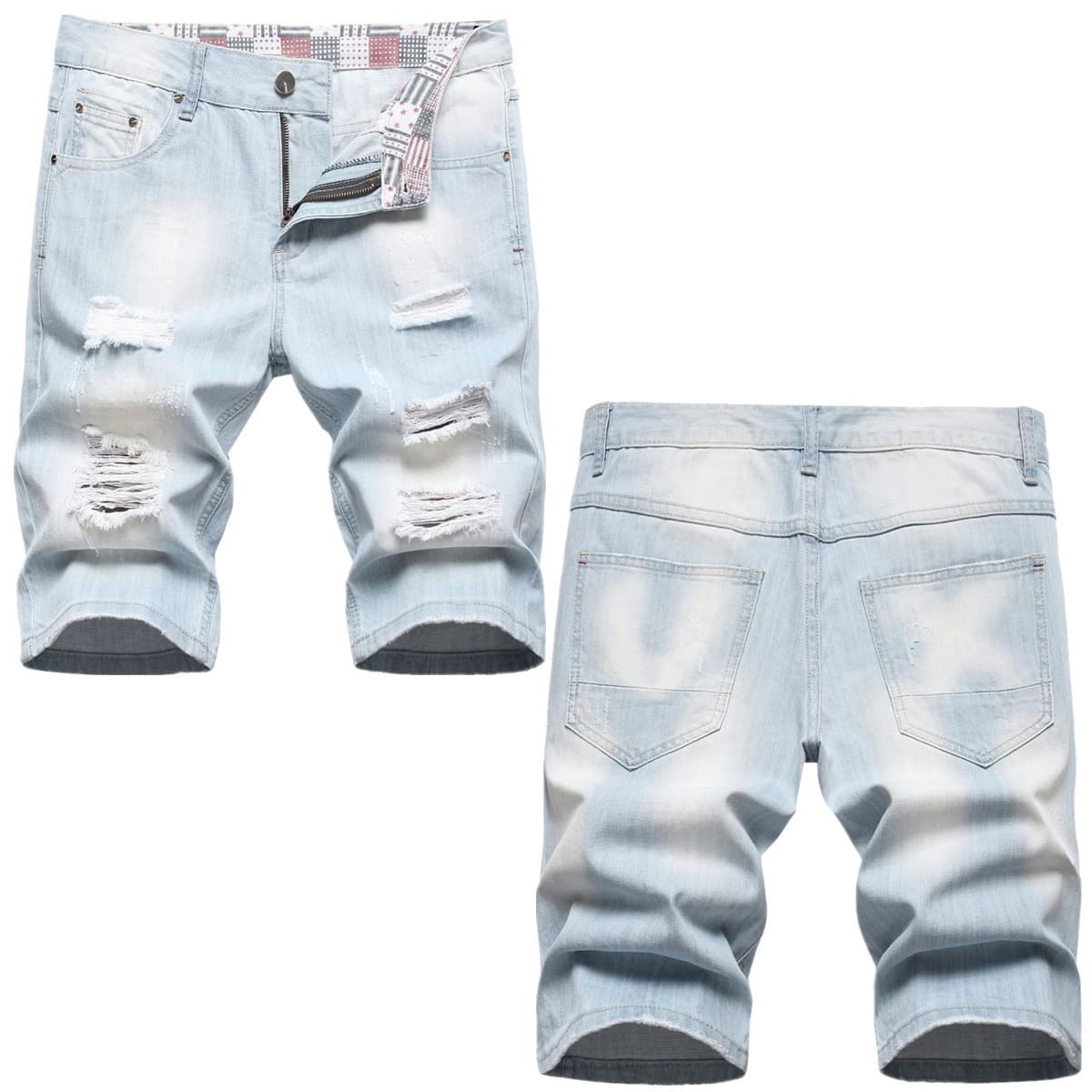 Cross-Border Men's Wear Distressed Denim Jeans