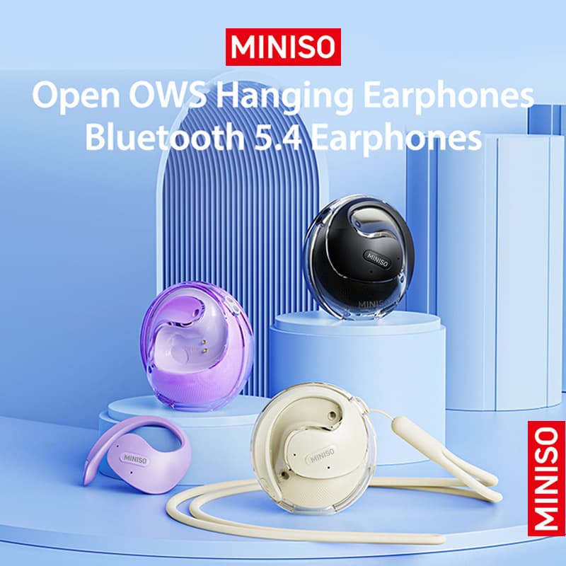 MINISO X15PRO Wireless Bluetooth 5.4 Earphones Sports Earhook Gaming HiFi Earbuds with Translation Function